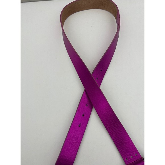 New Free People Rowan Leather Pink Purple Metallic Belt Size Small / Medium - Picture 5 of 7